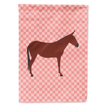 Load image into Gallery viewer, Hinny Horse Donkey Pink Check Flag Canvas House Size BB7850CHF