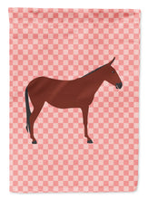 Load image into Gallery viewer, Hinny Horse Donkey Pink Check Garden Flag - Outdoor Decorative Yard Flag