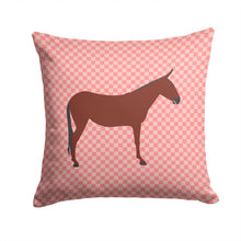 Load image into Gallery viewer, Hinny Horse Donkey Pink Check Throw Pillow - 14x14 Decorative Pillow – Art for Your Home &amp; Patio BB7850PW1414