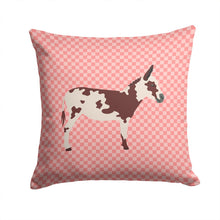 Load image into Gallery viewer, American Spotted Donkey Pink Check Throw Pillow - 14x14 Decorative Pillow – Art for Your Home &amp; Patio BB7851PW1414