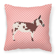 Load image into Gallery viewer, American Spotted Donkey Pink Check Fabric Decorative Pillow BB7851PW1818