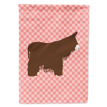 Load image into Gallery viewer, Poitou Poiteuin Donkey Pink Check Flag Canvas House Size BB7852CHF