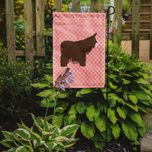 Load image into Gallery viewer, Poitou Poiteuin Donkey Pink Check Garden Flag - Outdoor Decorative Yard Flag