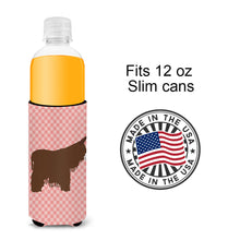 Load image into Gallery viewer, Poitou Poiteuin Donkey Pink Check   Hugger for slim cans