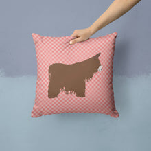Load image into Gallery viewer, Poitou Poiteuin Donkey Pink Check Throw Pillow - 14x14 Decorative Pillow – Art for Your Home &amp; Patio BB7852PW1414