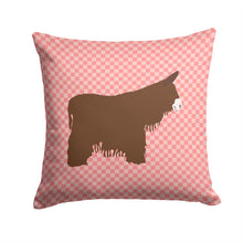 Load image into Gallery viewer, Poitou Poiteuin Donkey Pink Check Throw Pillow - 14x14 Decorative Pillow – Art for Your Home &amp; Patio BB7852PW1414