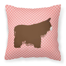 Load image into Gallery viewer, Poitou Poiteuin Donkey Pink Check Fabric Decorative Pillow BB7852PW1818
