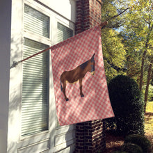 Load image into Gallery viewer, Zamorano-Leones Donkey Pink Check Flag Canvas House Size BB7853CHF