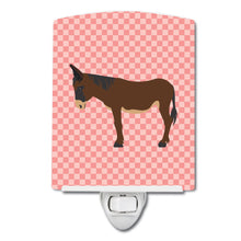 Load image into Gallery viewer, Zamorano-Leones Donkey Pink Check Ceramic Night Light BB7853CNL