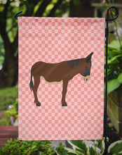 Load image into Gallery viewer, Zamorano-Leones Donkey Pink Check Garden Flag - Outdoor Decorative Yard Flag