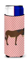 Load image into Gallery viewer, Zamorano-Leones Donkey Pink Check   Hugger for slim cans