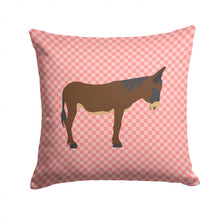 Load image into Gallery viewer, Zamorano-Leones Donkey Pink Check Throw Pillow - 14x14 Decorative Pillow – Art for Your Home &amp; Patio BB7853PW1414