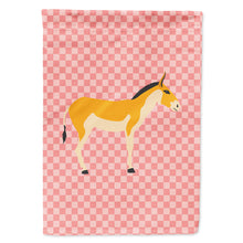 Load image into Gallery viewer, Turkmenian Kulan Donkey Pink Check Flag Canvas House Size BB7854CHF
