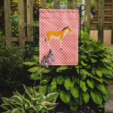 Load image into Gallery viewer, Turkmenian Kulan Donkey Pink Check Garden Flag - Outdoor Decorative Yard Flag