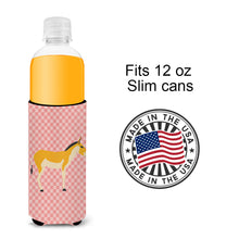 Load image into Gallery viewer, Turkmenian Kulan Donkey Pink Check   Hugger for slim cans
