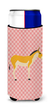 Load image into Gallery viewer, Turkmenian Kulan Donkey Pink Check   Hugger for slim cans