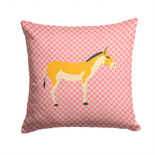 Load image into Gallery viewer, Turkmenian Kulan Donkey Pink Check Throw Pillow - 14x14 Decorative Pillow – Art for Your Home &amp; Patio BB7854PW1414