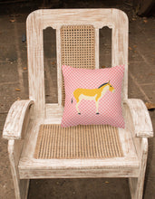 Load image into Gallery viewer, Turkmenian Kulan Donkey Pink Check Fabric Decorative Pillow BB7854PW1818