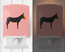 Load image into Gallery viewer, Catalan Donkey Pink Check Ceramic Night Light BB7855CNL
