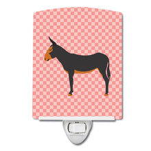 Load image into Gallery viewer, Catalan Donkey Pink Check Ceramic Night Light BB7855CNL