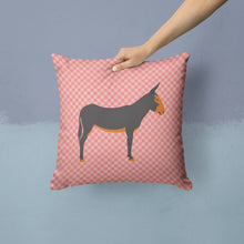 Load image into Gallery viewer, Catalan Donkey Pink Check Throw Pillow - 14x14 Decorative Pillow – Art for Your Home &amp; Patio BB7855PW1414