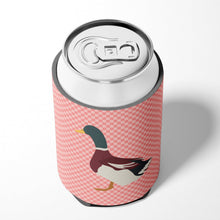 Load image into Gallery viewer, Rouen Duck Pink Check Can or Bottle Hugger BB7856CC