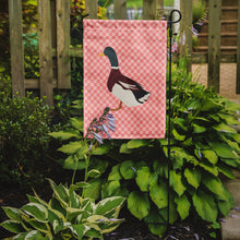 Load image into Gallery viewer, Rouen Duck Pink Check Garden Flag - Outdoor Decorative Yard Flag