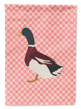 Load image into Gallery viewer, Rouen Duck Pink Check Garden Flag - Outdoor Decorative Yard Flag