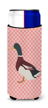 Load image into Gallery viewer, Rouen Duck Pink Check   Hugger for slim cans