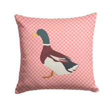 Load image into Gallery viewer, Rouen Duck Pink Check Throw Pillow - 14x14 Decorative Pillow – Art for Your Home &amp; Patio BB7856PW1414