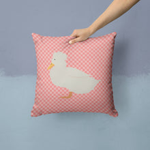 Load image into Gallery viewer, Crested Duck Pink Check Throw Pillow - 14x14 Decorative Pillow – Art for Your Home &amp; Patio BB7857PW1414