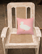 Load image into Gallery viewer, Crested Duck Pink Check Fabric Decorative Pillow BB7857PW1818