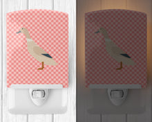 Load image into Gallery viewer, West Harlequin Duck Pink Check Ceramic Night Light BB7858CNL