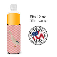 Load image into Gallery viewer, West Harlequin Duck Pink Check   Hugger for slim cans