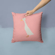 Load image into Gallery viewer, Bali Duck Pink Check Throw Pillow - 14x14 Decorative Pillow – Art for Your Home &amp; Patio BB7859PW1414