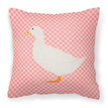 Load image into Gallery viewer, American Pekin Duck Pink Check Fabric Decorative Pillow BB7860PW1818