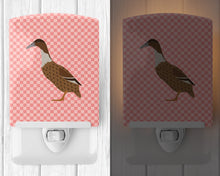 Load image into Gallery viewer, Dutch Hook Bill Duck Pink Check Ceramic Night Light BB7861CNL