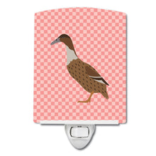 Load image into Gallery viewer, Dutch Hook Bill Duck Pink Check Ceramic Night Light BB7861CNL