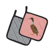 Load image into Gallery viewer, Dutch Hook Bill Duck Pink Check Pot Holders - Set of 2 - Heat-Resistant Kitchen Essentials BB7861PTHD