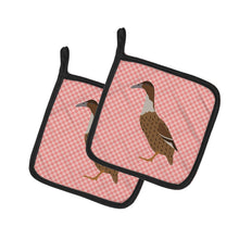 Load image into Gallery viewer, Dutch Hook Bill Duck Pink Check Pot Holders - Set of 2 - Heat-Resistant Kitchen Essentials BB7861PTHD