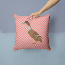 Load image into Gallery viewer, Dutch Hook Bill Duck Pink Check Throw Pillow - 14x14 Decorative Pillow – Art for Your Home &amp; Patio BB7861PW1414