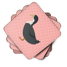 Load image into Gallery viewer, Blue Swedish Duck Pink Check Foam Coaster  BB7862FC