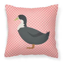 Load image into Gallery viewer, Blue Swedish Duck Pink Check Fabric Decorative Pillow BB7862PW1818