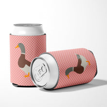 Load image into Gallery viewer, Saxony Sachsenente Duck Pink Check Can or Bottle Hugger BB7863CC