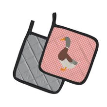 Load image into Gallery viewer, Saxony Sachsenente Duck Pink Check Pot Holders - Set of 2 - Heat-Resistant Kitchen Essentials BB7863PTHD