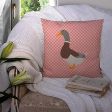 Load image into Gallery viewer, Saxony Sachsenente Duck Pink Check Throw Pillow - 14x14 Decorative Pillow – Art for Your Home &amp; Patio BB7863PW1414