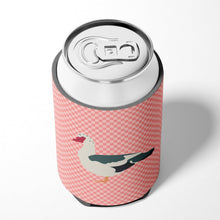 Load image into Gallery viewer, Muscovy Duck Pink Check Can or Bottle Hugger BB7864CC