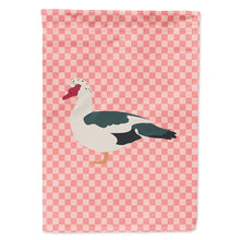 Load image into Gallery viewer, Muscovy Duck Pink Check Flag Canvas House Size BB7864CHF
