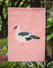 Load image into Gallery viewer, Muscovy Duck Pink Check Garden Flag - Outdoor Decorative Yard Flag