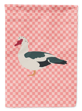 Load image into Gallery viewer, Muscovy Duck Pink Check Garden Flag - Outdoor Decorative Yard Flag